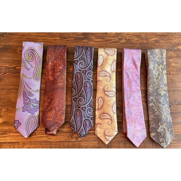 Robert Talbott Best of Class & Hand Sewn Silk Paisley Ties Lot of 6 Mens USA